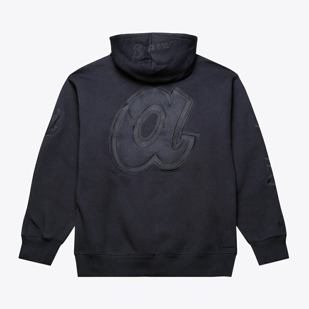 Black Atlanta Braves Mitchell & Ness Phantom Fleece Hoodie