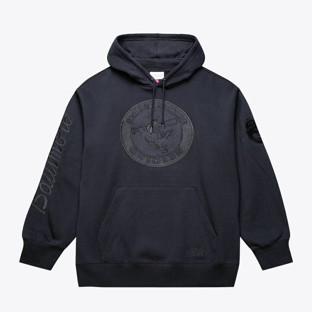 Black Baltimore Orioles Mitchell & Ness Phantom Fleece Hoodie