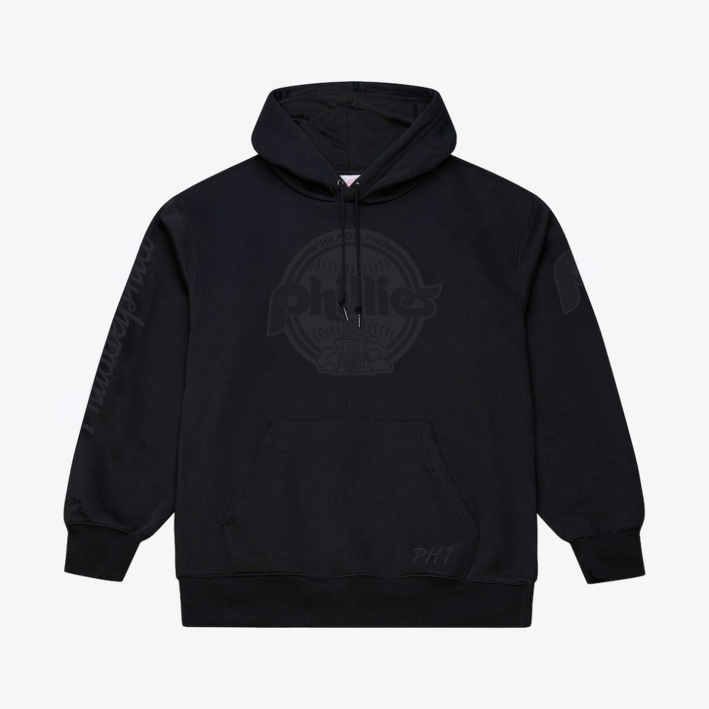 Black Philadelphia Phillies Mitchell & Ness Phantom Fleece Hoodie