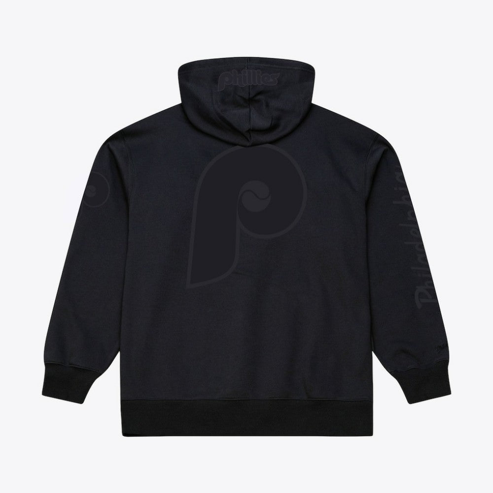 Black Philadelphia Phillies Mitchell & Ness Phantom Fleece Hoodie