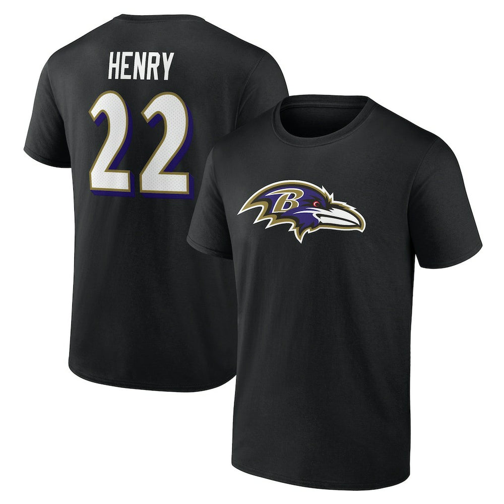 Derrick Henry  Icon Name & Number T-Shirt - Baltimore Ravens T-shirts