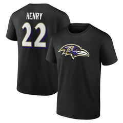 Derrick Henry  Icon Name & Number T-Shirt - Baltimore Ravens T-shirts