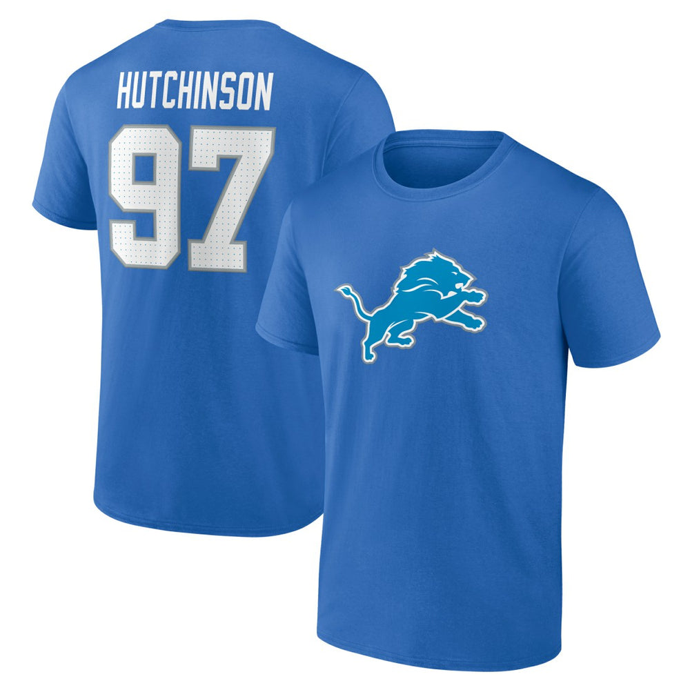 Aidan Hutchinson  Icon Name & Number T-Shirt - Detroit Lions T-shirts