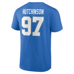 Aidan Hutchinson  Icon Name & Number T-Shirt - Detroit Lions T-shirts