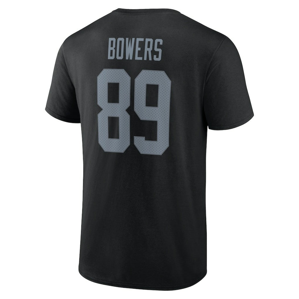 Brock Bowers  Icon Name & Number T-Shirt - Las Vegas Raiders T-shirts