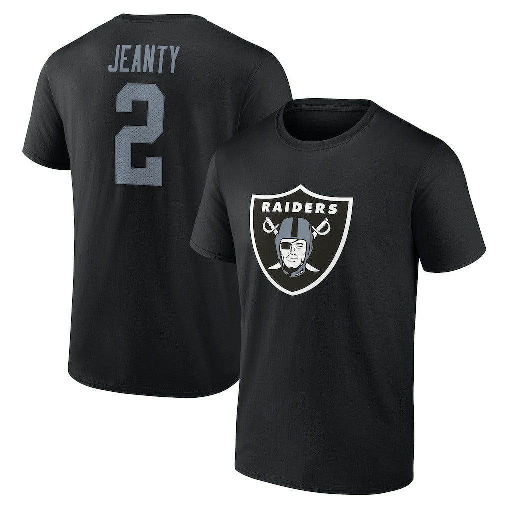 Ashton Jeanty  Icon Name & Number T-Shirt - Las Vegas Raiders T-shirts