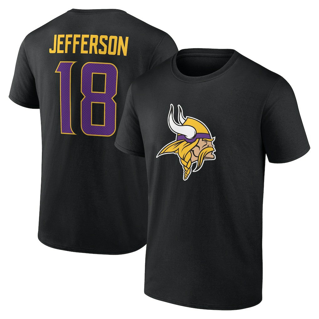 Justin Jefferson  Icon Name & Number T-Shirt - Minnesota Vikings T-shirts