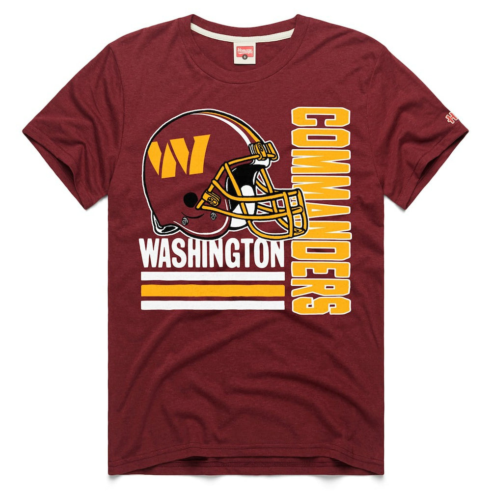 Homage Helmet Stripe Tri-Blend T-Shirt - Washington Commanders T-shirts