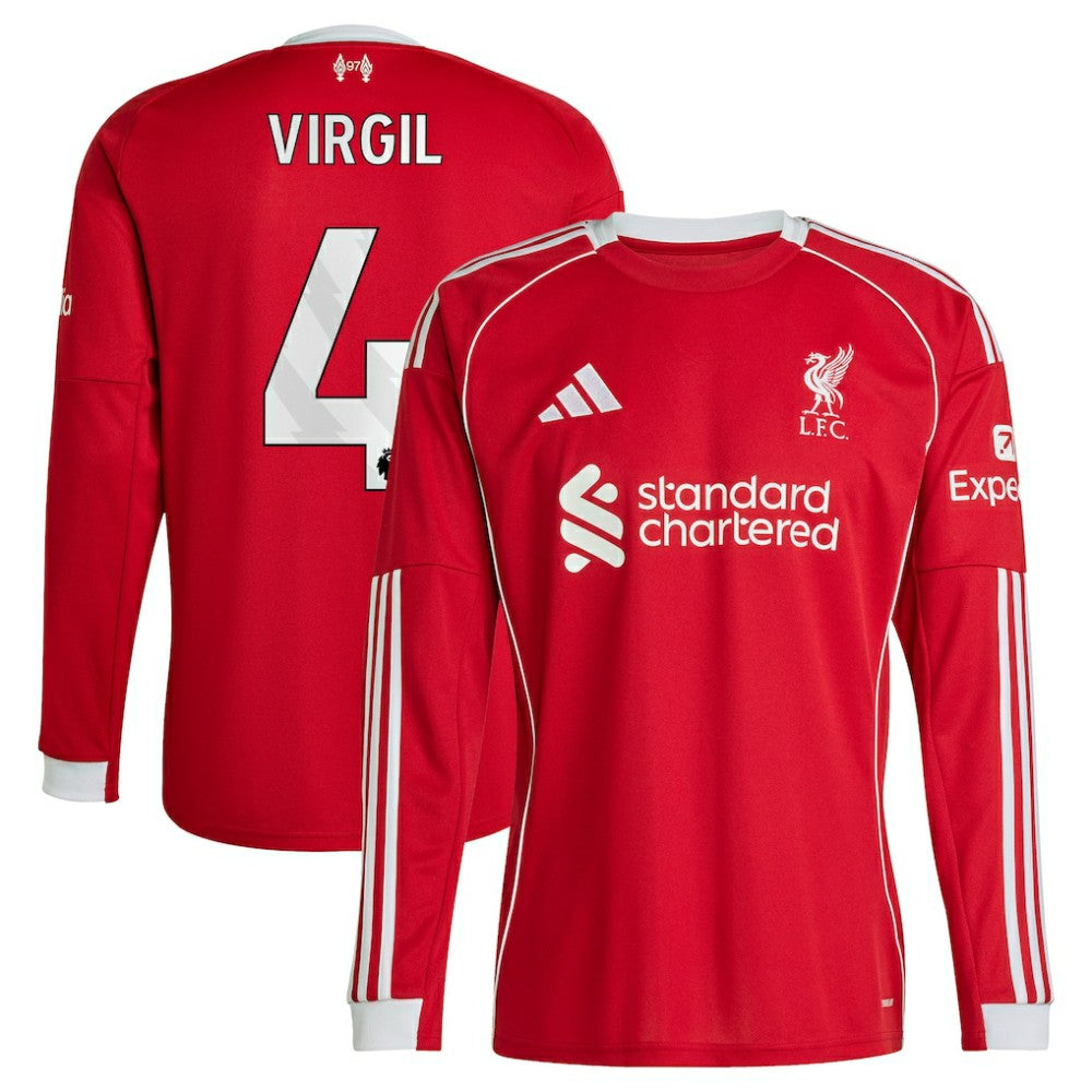 Virgil van Dijk Liverpool 2025/26 Home Replica Long Sleeve Jersey