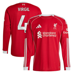 Virgil van Dijk Liverpool 2025/26 Home Replica Long Sleeve Jersey