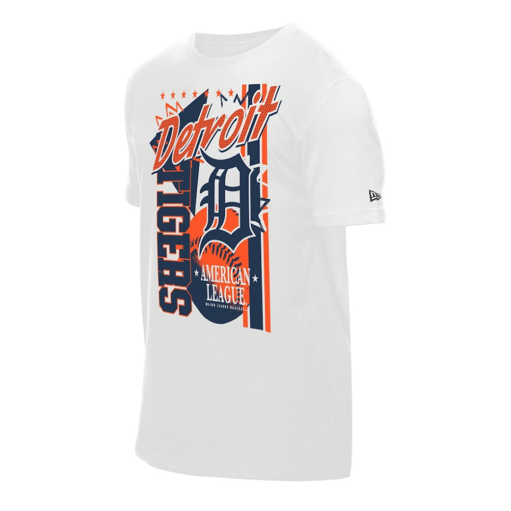 White Detroit Tigers New Era Big Graphic Domestic T-Shirt