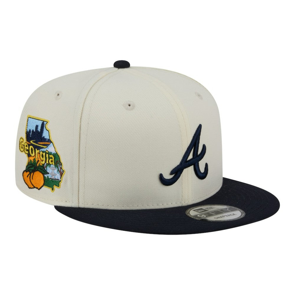 Cream/Navy Atlanta Braves New Era Localized 9FIFTY Snapback Hat