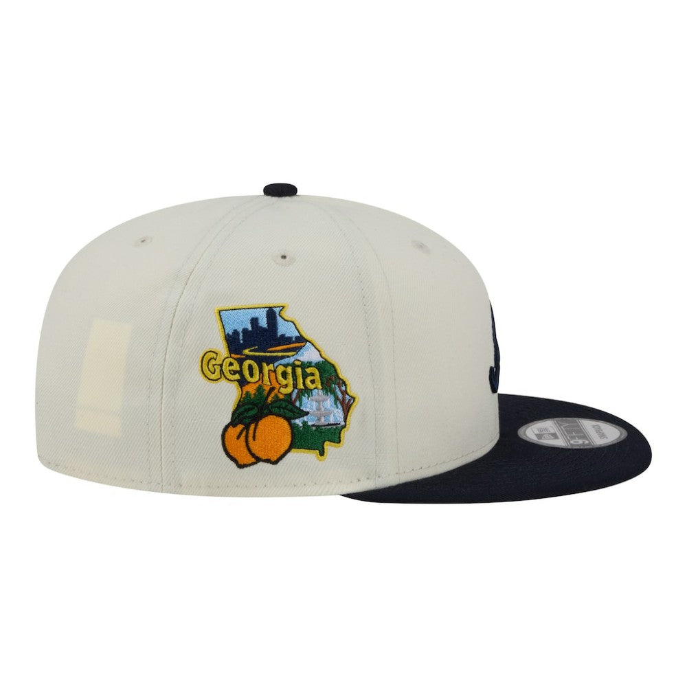 Cream/Navy Atlanta Braves New Era Localized 9FIFTY Snapback Hat