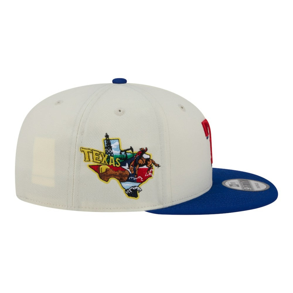 Cream/Royal Texas Rangers New Era Localized 9FIFTY Snapback Hat