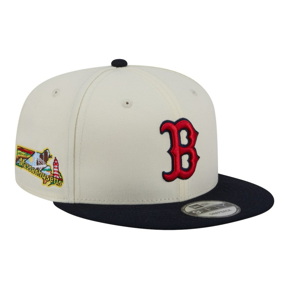 Cream/Navy Boston Red Sox New Era Localized 9FIFTY Snapback Hat
