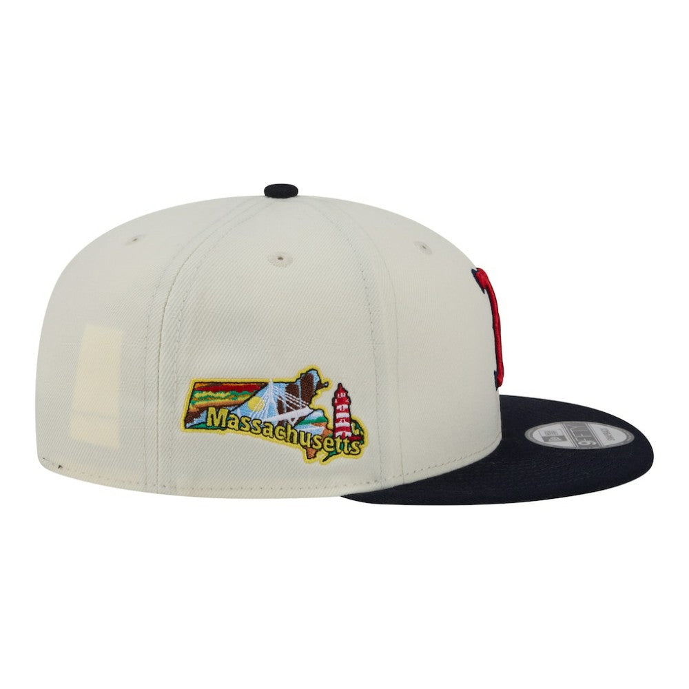 Cream/Navy Boston Red Sox New Era Localized 9FIFTY Snapback Hat