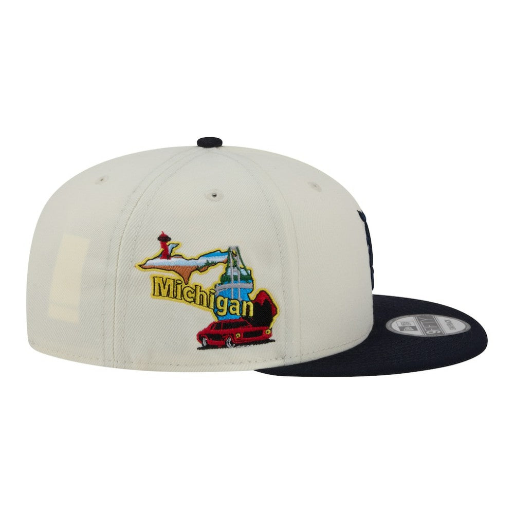 Cream/Navy Detroit Tigers New Era Localized 9FIFTY Snapback Hat