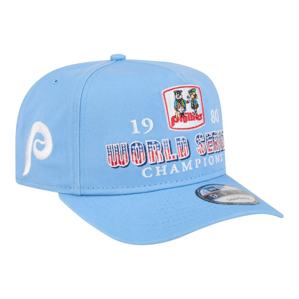 Light Blue Philadelphia Phillies New Era 1980 World Series Champions Throwback 9FIFTY A-Frame Snapback Hat