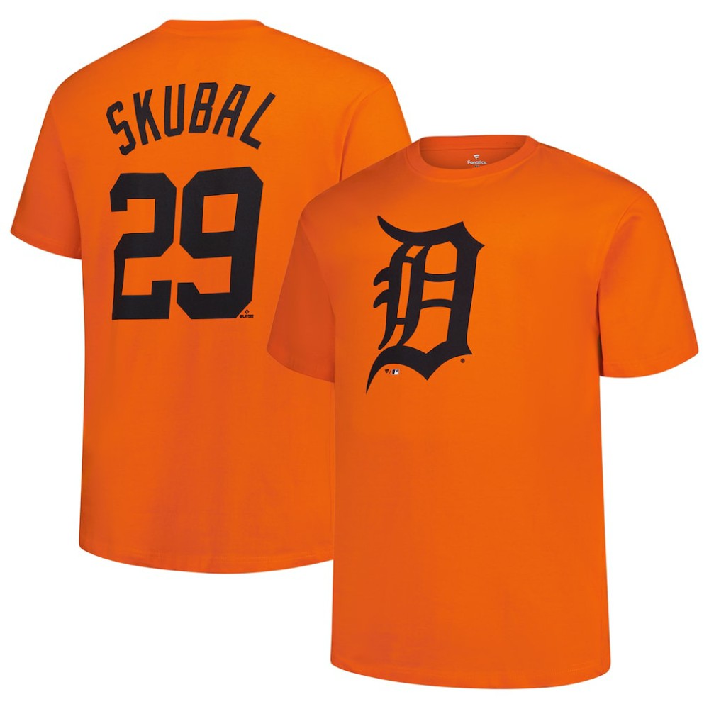Orange Tarik Skubal Detroit Tigers Fanatics Big & Tall Name & Number T-Shirt