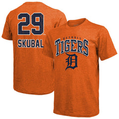Orange Tarik Skubal Detroit Tigers Majestic Threads Triblend Name & Number T-Shirt