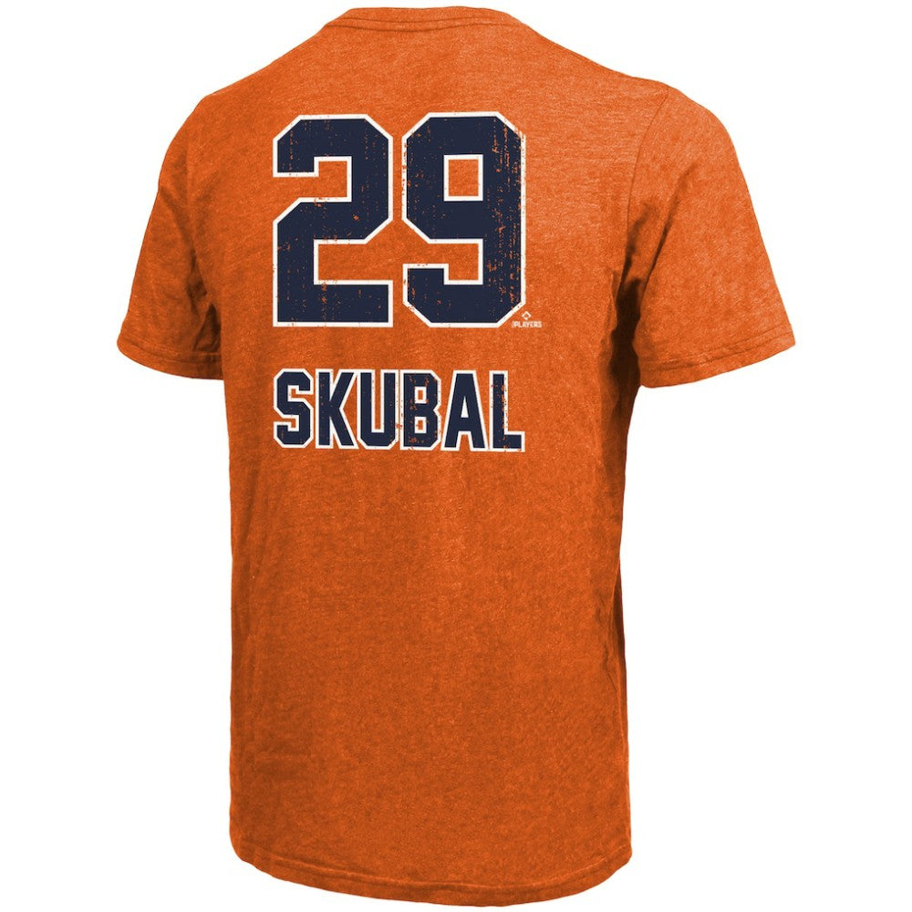 Orange Tarik Skubal Detroit Tigers Majestic Threads Triblend Name & Number T-Shirt
