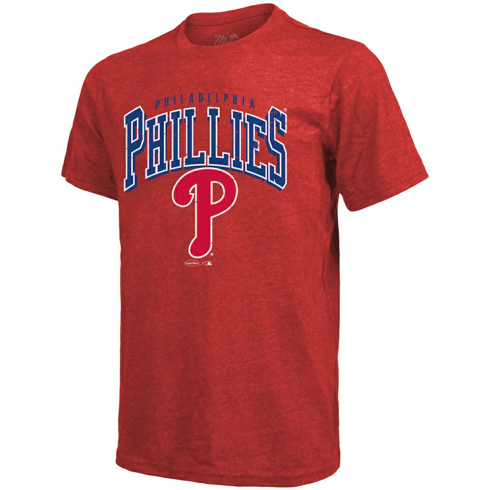Red Bryce Harper Philadelphia Phillies Majestic Threads Triblend Name & Number T-Shirt