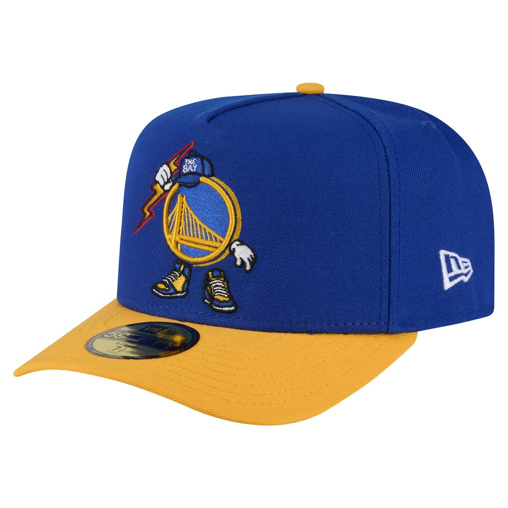 New Era Golden State Warriors Injection Cartoon Logo A-Frame 59FIFTY Fitted Hat sale