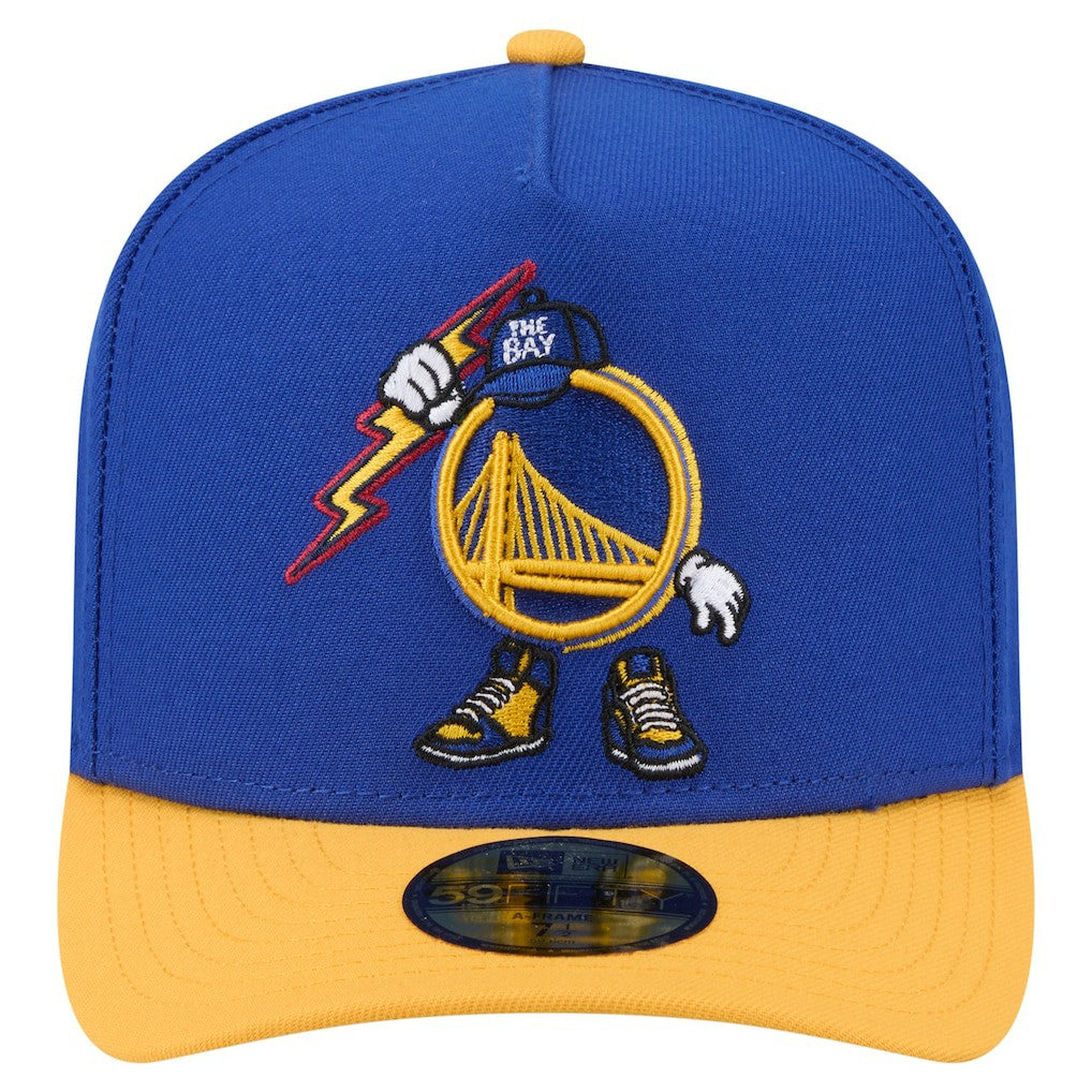 New Era Golden State Warriors Injection Cartoon Logo A-Frame 59FIFTY Fitted Hat sale