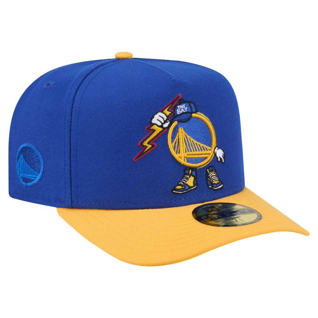 New Era Golden State Warriors Injection Cartoon Logo A-Frame 59FIFTY Fitted Hat sale