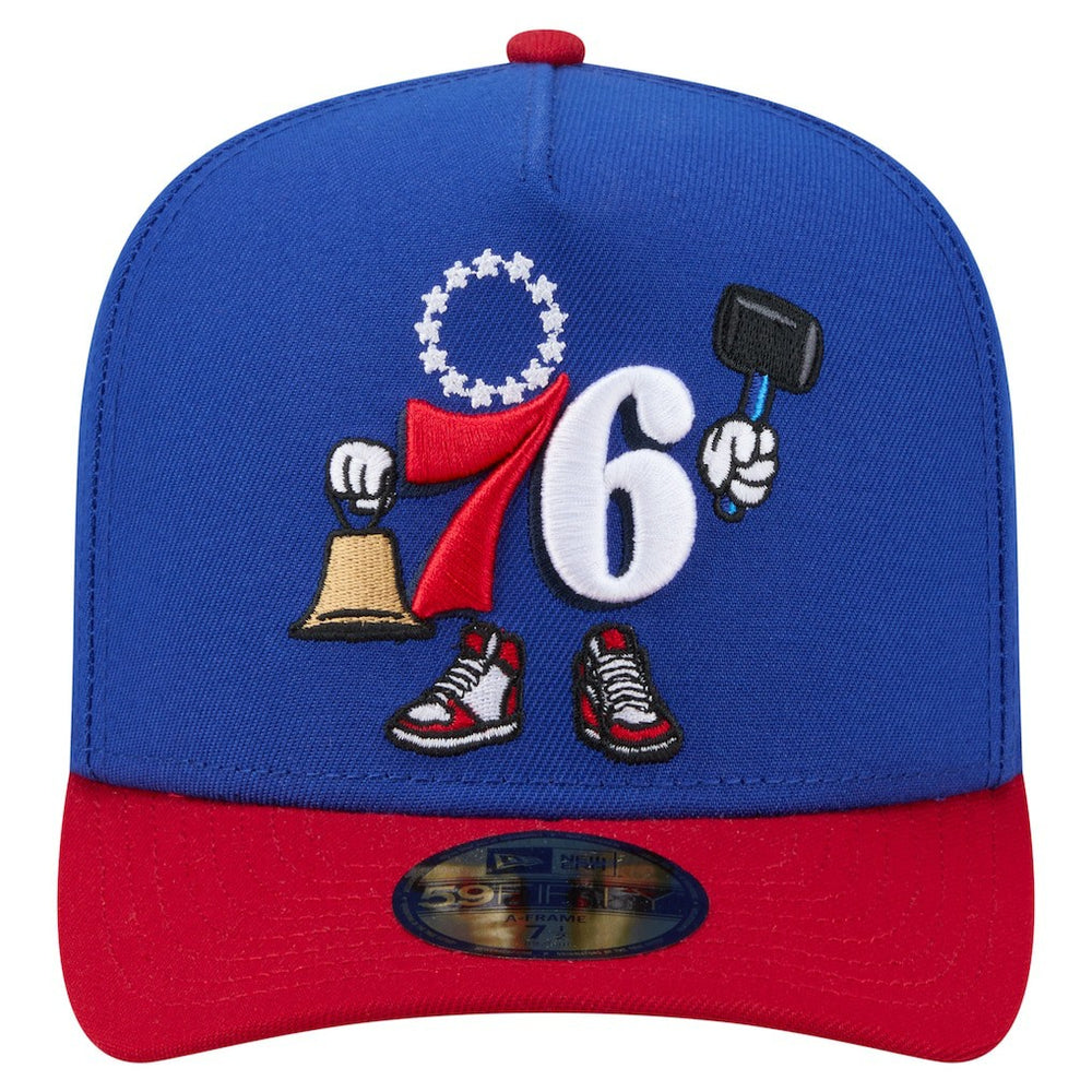 New Era Philadelphia 76ers Injection Cartoon Logo A-Frame 59FIFTY Fitted Hat