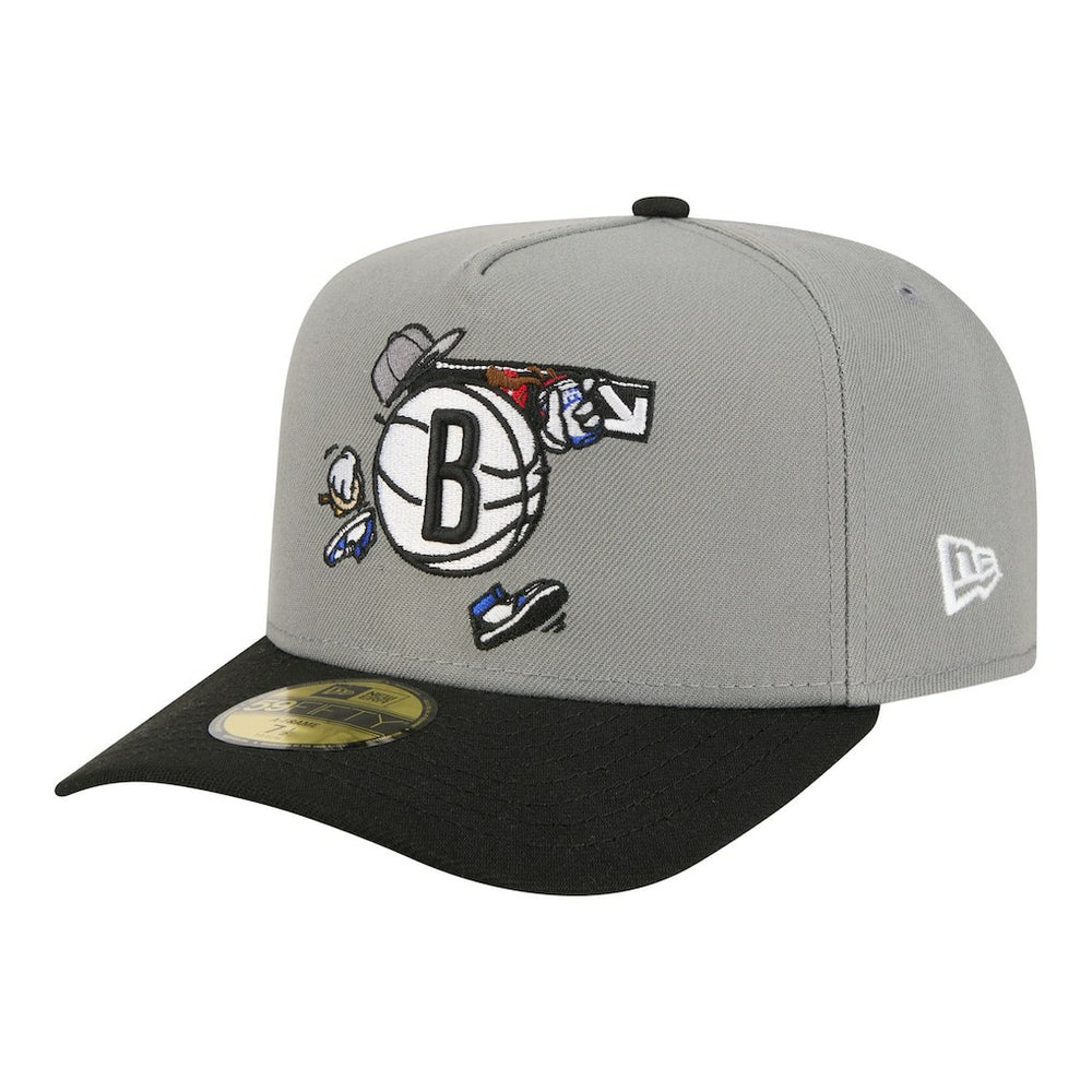 New Era Brooklyn Nets Injection Cartoon Logo A-Frame 59FIFTY Fitted Hat