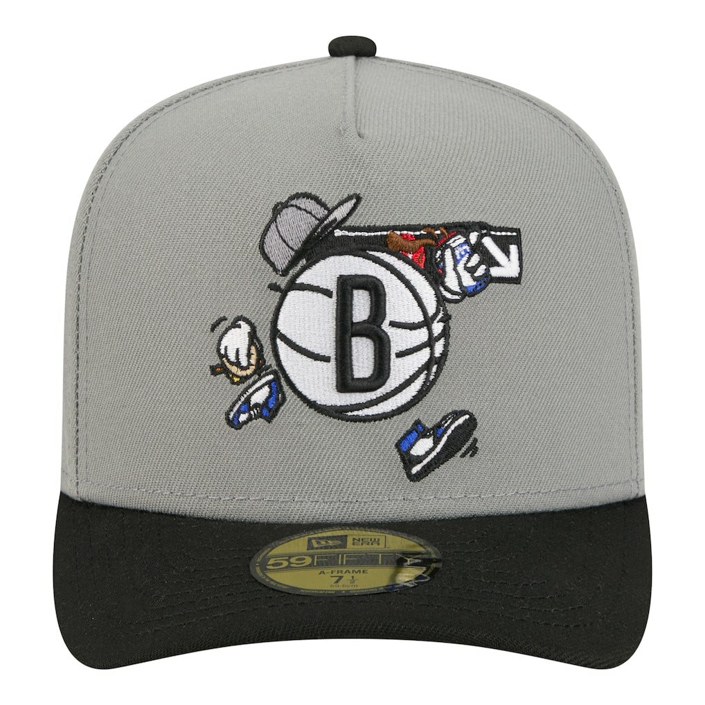 New Era Brooklyn Nets Injection Cartoon Logo A-Frame 59FIFTY Fitted Hat