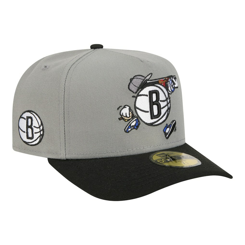 New Era Brooklyn Nets Injection Cartoon Logo A-Frame 59FIFTY Fitted Hat