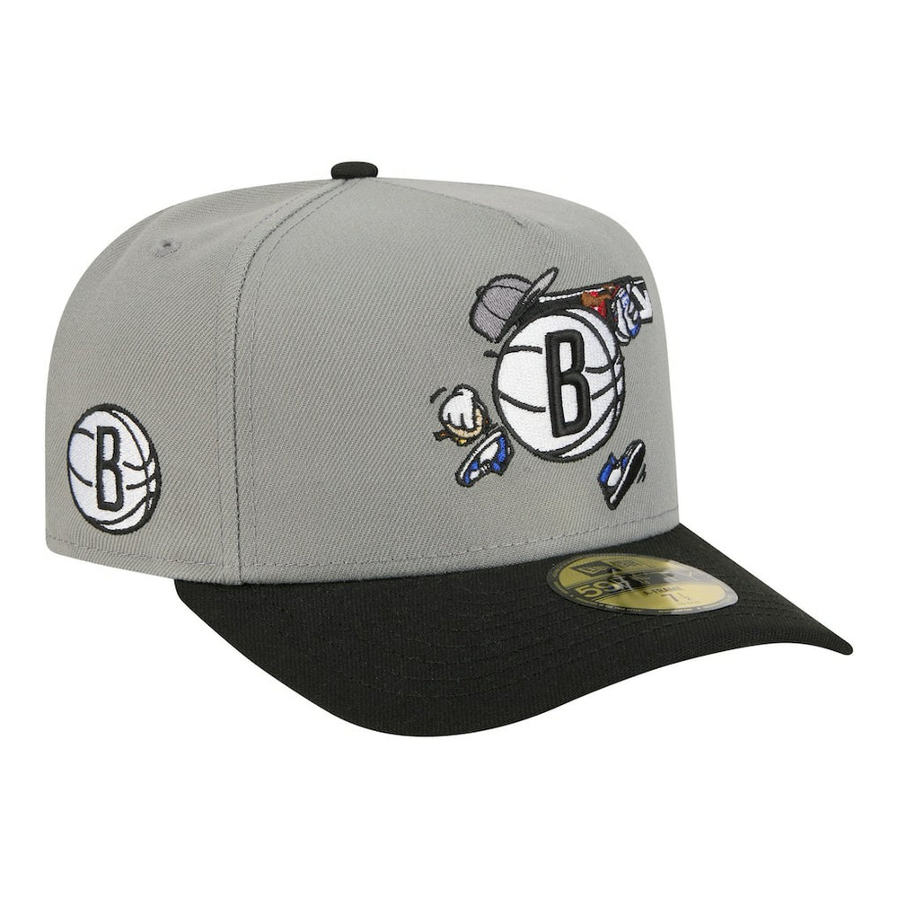 New Era Brooklyn Nets Injection Cartoon Logo A-Frame 59FIFTY Fitted Hat
