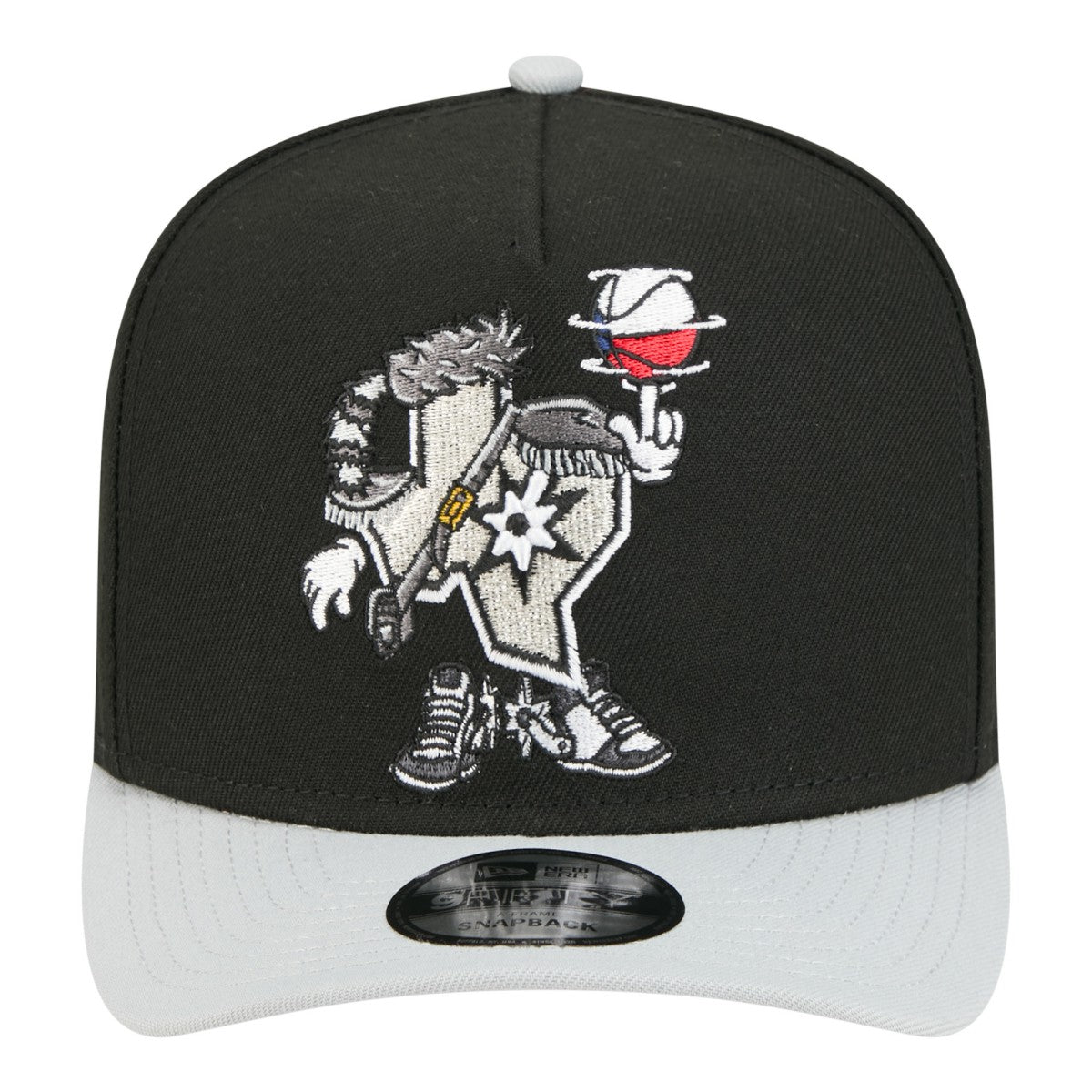 New Era San Antonio Spurs Injection Cartoon Logo A-Frame 9FIFTY Adjustable Hat