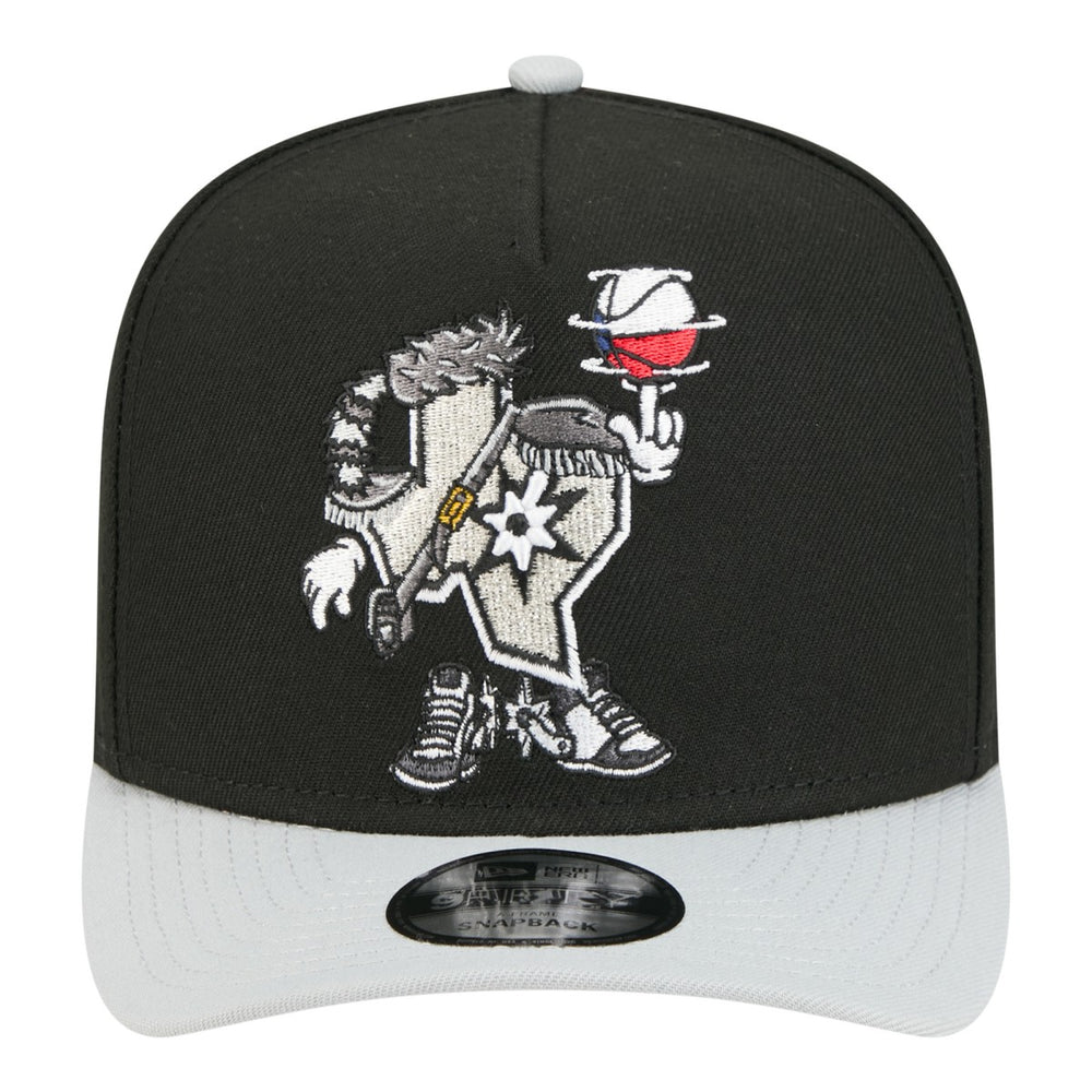 New Era San Antonio Spurs Injection Cartoon Logo A-Frame 9FIFTY Adjustable Hat