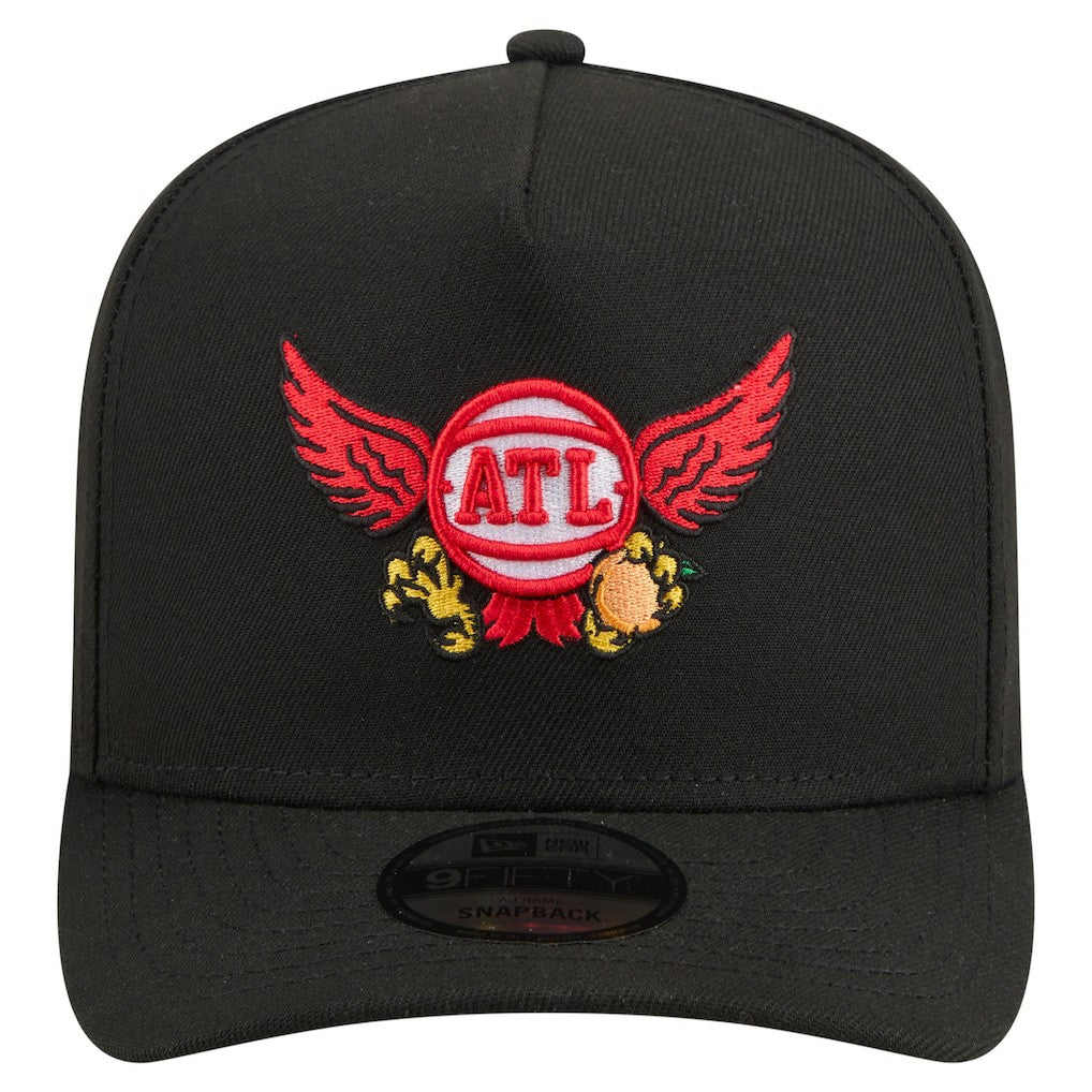 New Era Atlanta Hawks Injection Cartoon Logo A-Frame 9FIFTY Adjustable Hat