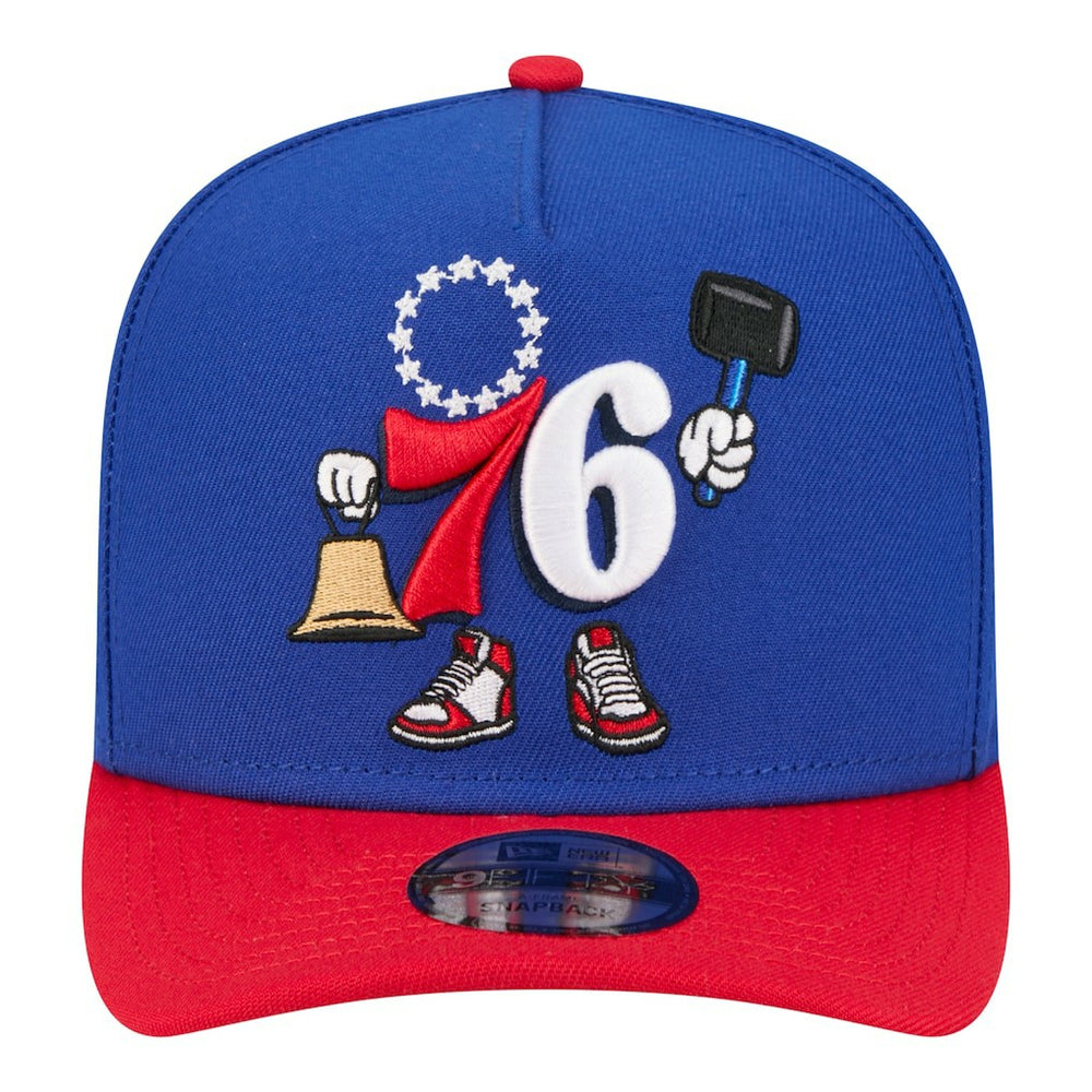 New Era Philadelphia 76ers Injection Cartoon Logo A-Frame 9FIFTY Adjustable Hat