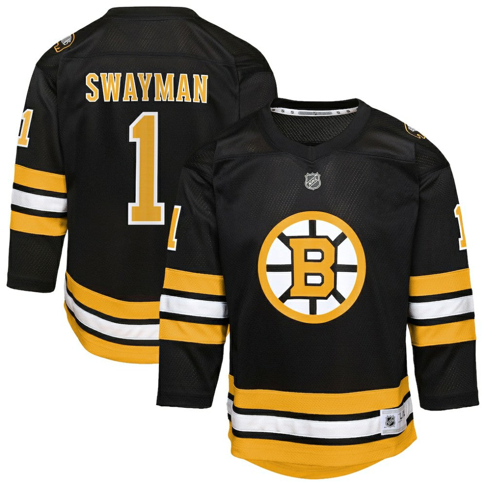 NHL Jeremy Swayman Boston Bruins Outerstuff Youth Home Replica Jersey
