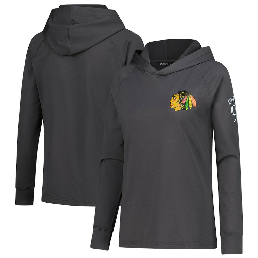 NHL Connor Bedard Chicago Blackhawks Levelwear Women's Impression Name & Number Raglan Hoodie
