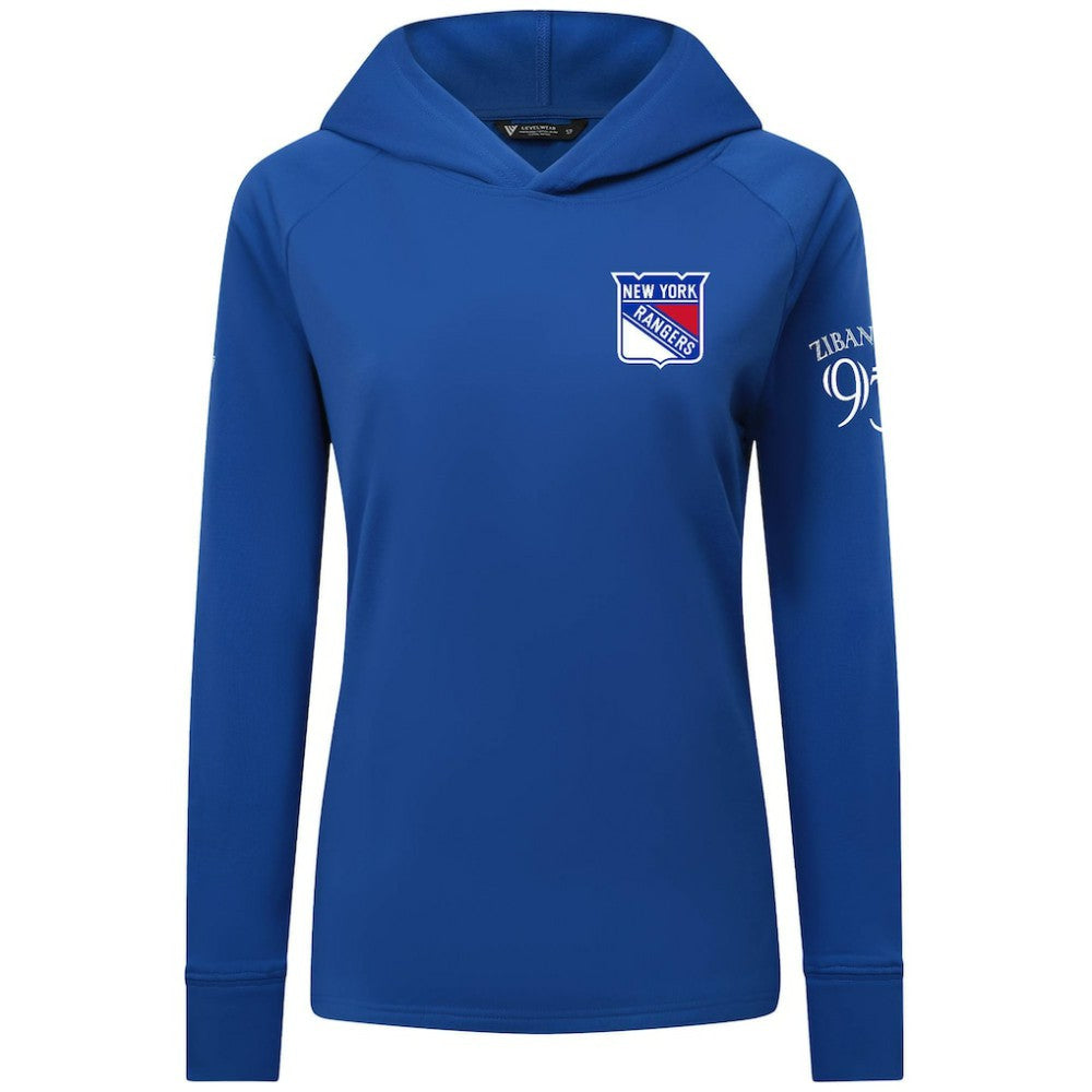 NHL Mika Zibanejad New York Rangers Levelwear Women's Impression Name & Number Raglan Hoodie