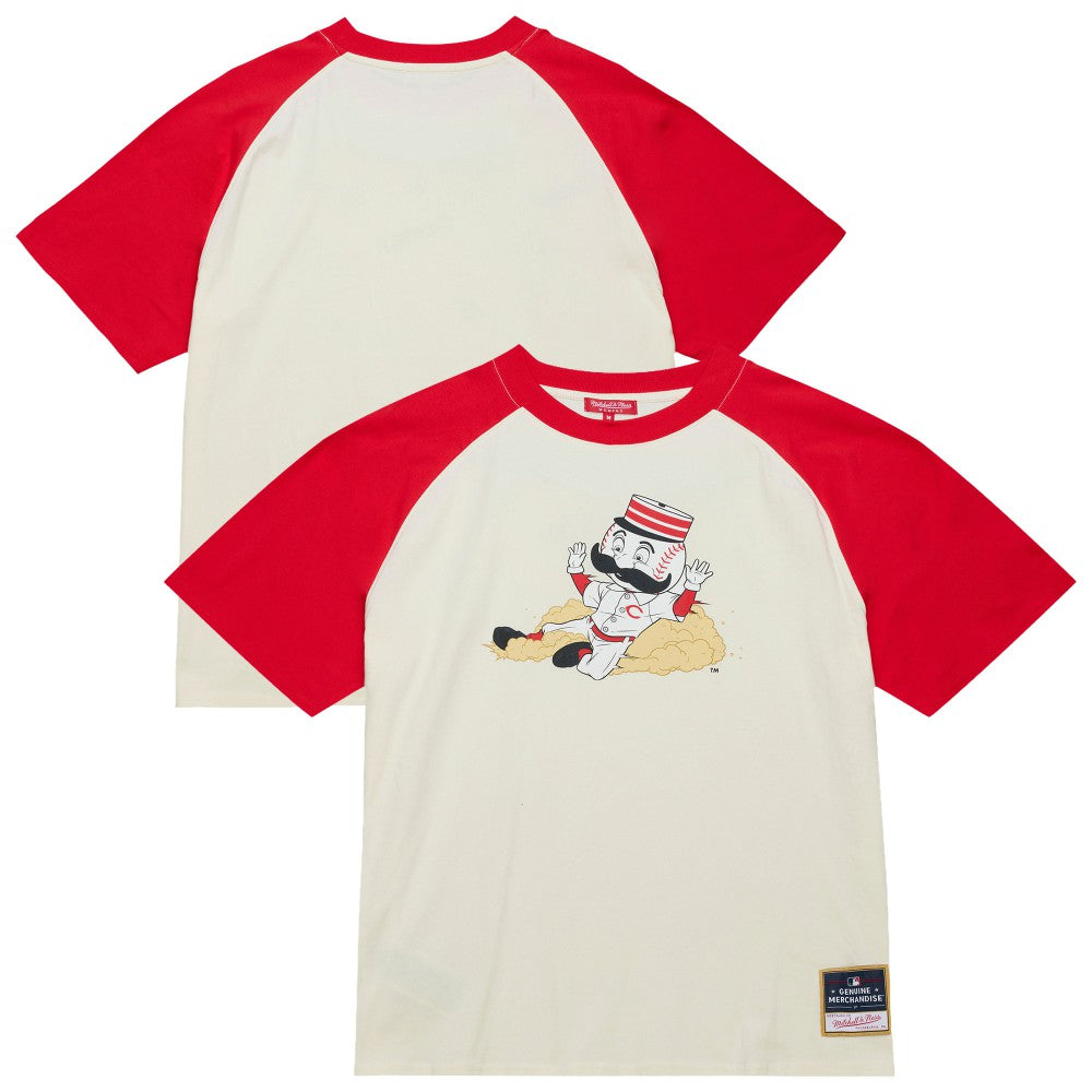 Cream Cincinnati Reds Mitchell & Ness Women's Boyfriend Raglan T-Shirt
