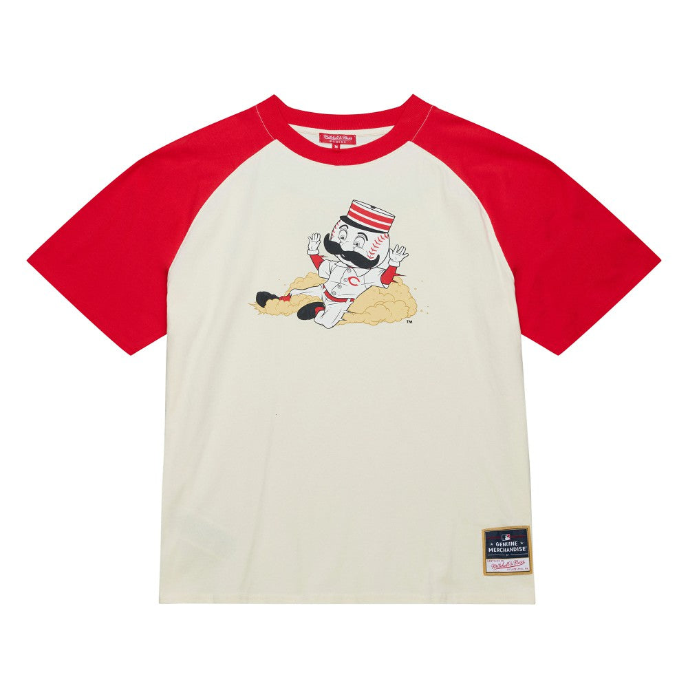 Cream Cincinnati Reds Mitchell & Ness Women's Boyfriend Raglan T-Shirt