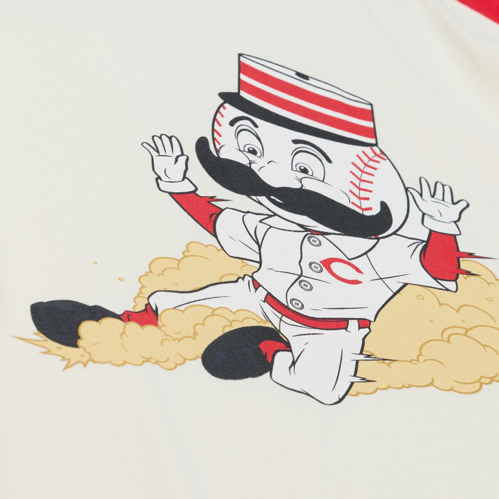 Cream Cincinnati Reds Mitchell & Ness Women's Boyfriend Raglan T-Shirt