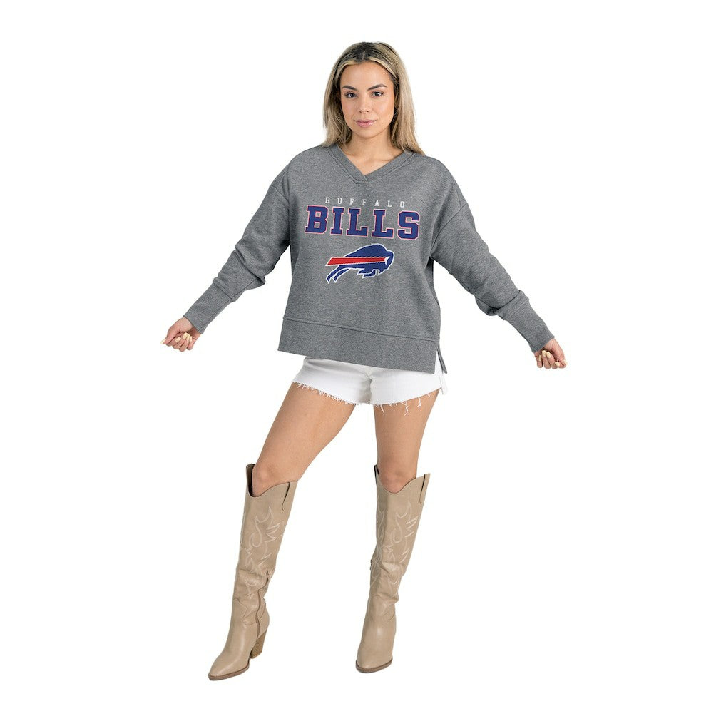 Gameday Couture Women's French Terry V-Neck Pullover Sweatshirt - Buffalo Bills Pullover