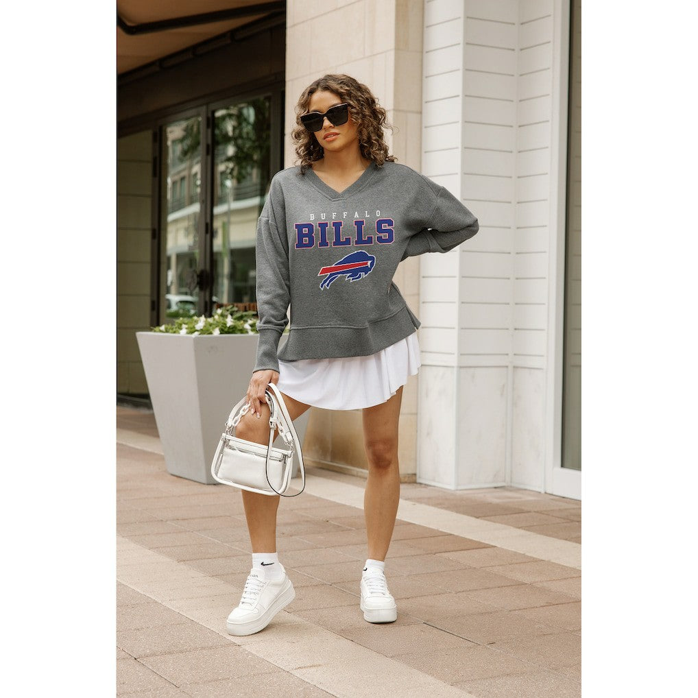 Gameday Couture Women's French Terry V-Neck Pullover Sweatshirt - Buffalo Bills Pullover