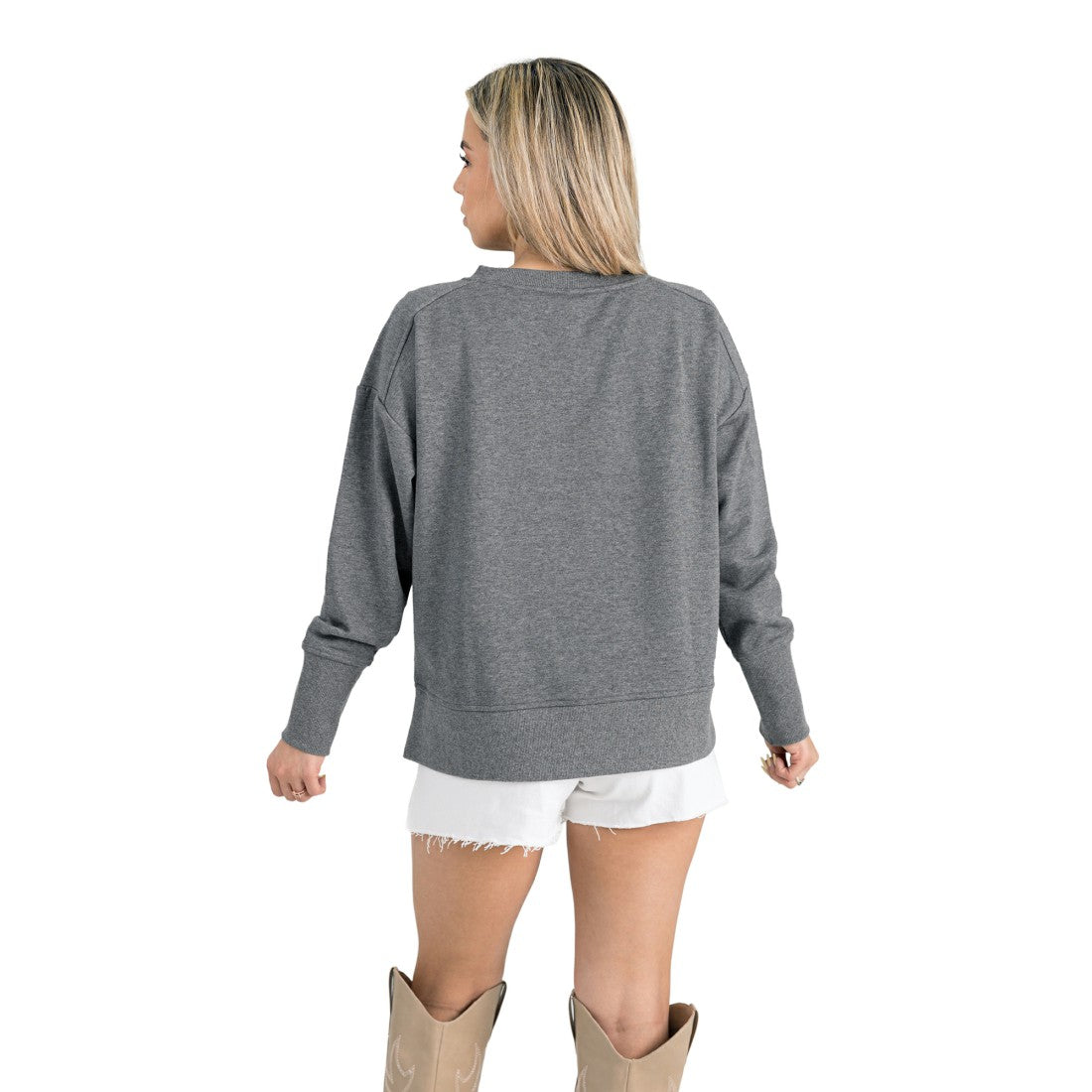 Gameday Couture Women's French Terry V-Neck Pullover Sweatshirt - Detroit Lions Pullover