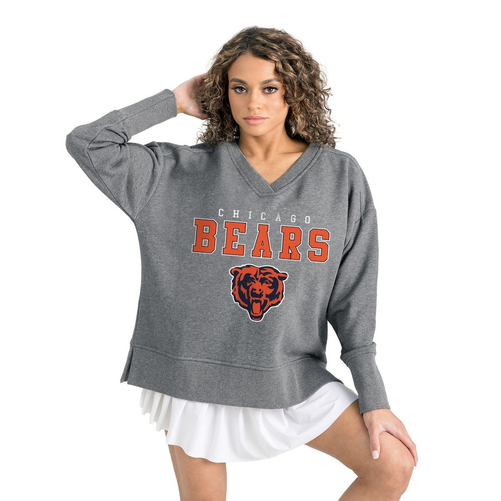 Gameday Couture Women's French Terry V-Neck Pullover Sweatshirt - Chicago Bears Pullover
