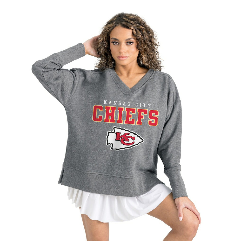 Gameday Couture Women's French Terry V-Neck Pullover Sweatshirt - Kansas City Chiefs Pullover