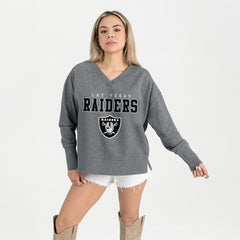 Gameday Couture Women's French Terry V-Neck Pullover Sweatshirt - Las Vegas Raiders Pullover